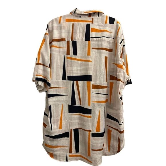 Sean John men's Linen / cotton shirt sz 3XLT abstract colorful - Picture 3 of 10